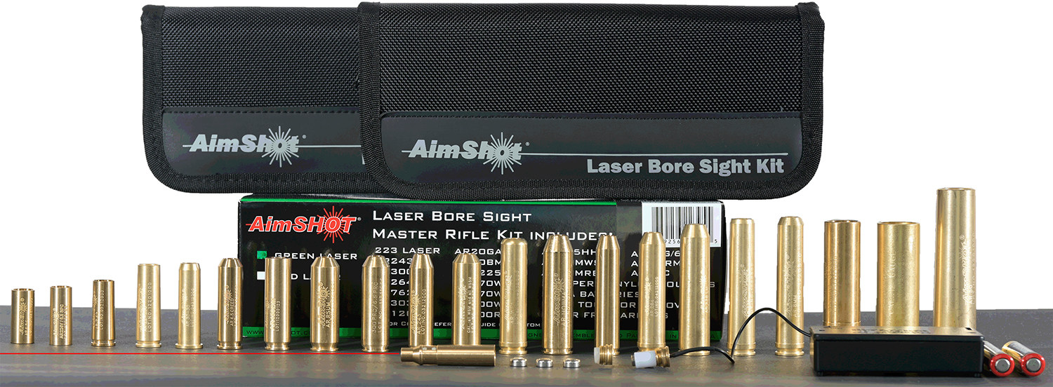 AimShot Master Kit Multi-Caliber Bore Sight with Red 650nM Laser, Uses L736 Button Cell Batteries & 2 AAA Batteries for Battery Pack for Rifles (Batteries Not Included) 3 AimShot Master Kit Multi-Caliber Bore Sight with Red 650nM Laser, Uses L736 Button Cell Batteries & 2 AAA Batteries for Battery Pack for Rifles (Batteries Not Included)