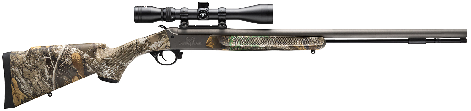 Traditions CR5841104421 NitroFire w/Scope 50 Cal 209 Primer 26" Gray Cerakote Fluted & Tapered Barrel, Drilled & Tapped Receiver, Realtree Edge Fixed Synthetic Stock, 3-9x40mm Duplex 3 Traditions CR5841104421 NitroFire w/Scope 50 Cal 209 Primer 26" Gray Cerakote Fluted & Tapered Barrel, Drilled & Tapped Receiver, Realtree Edge Fixed Synthetic Stock, 3-9x40mm Duplex