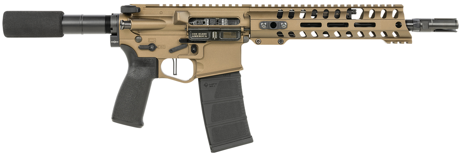 Patriot Ordnance Factory 01797 Renegade + Direct Impingement 300 Blackout 30+1 10.50" Black Nitride Aluminum Barrel, 9" M-LOK Handguards, Burnt Bronze Aluminum Buffer Tube, Black Polymer Grips