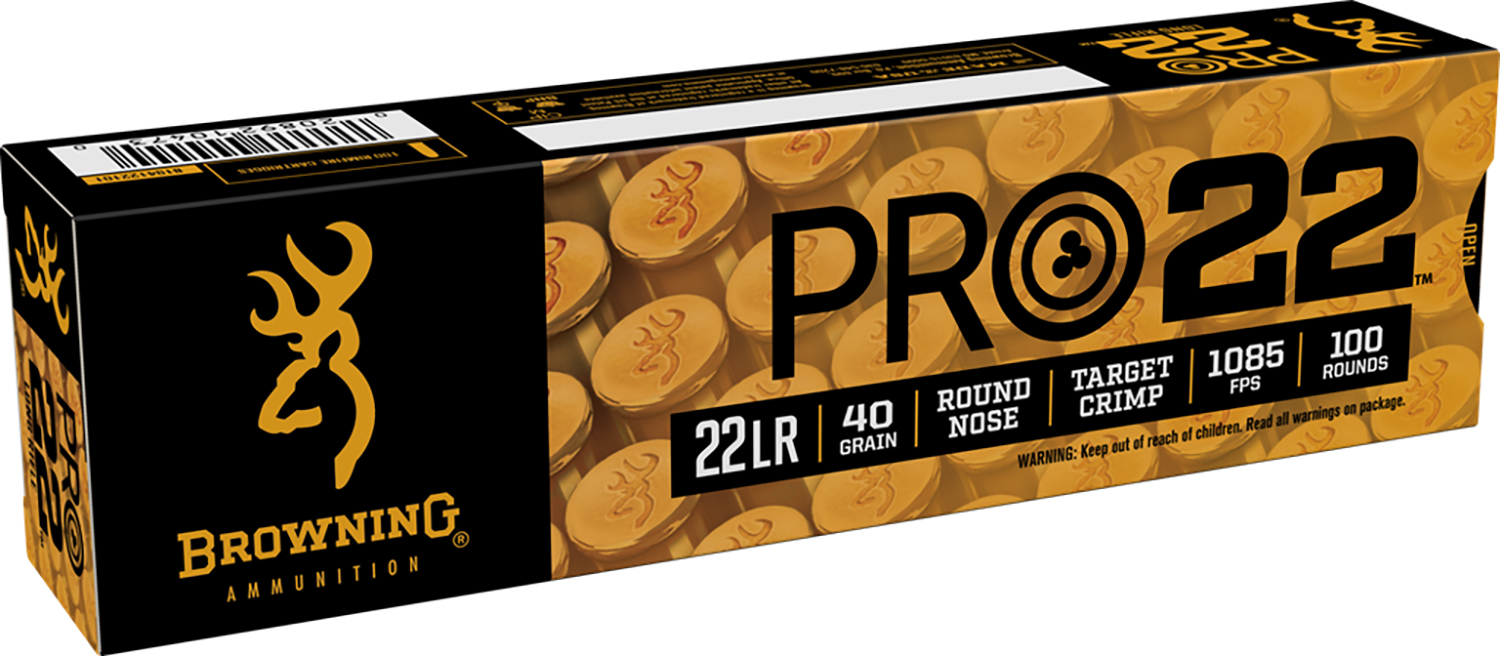 Browning Ammo B194122101 Pro22 22LR 40gr Lead Round Nose 100 Per Box/20 Case 3 Browning Ammo B194122101 Pro22 22LR 40gr Lead Round Nose 100 Per Box/20 Case