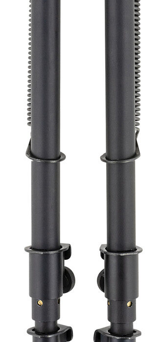 Harris Bipods S-25CP Swivel 25C Picatinny, 13.50-27", Black Steel/Aluminum, Rubber Feet