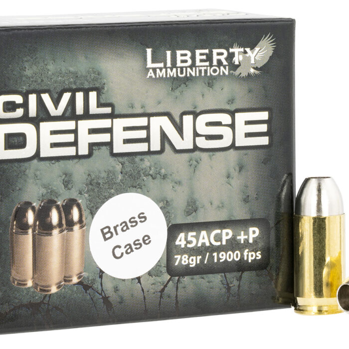 Liberty Ammunition LACD45013BC Civil Defense  45ACP+P 78gr Lead Free Fragmenting Hollow Point 20 Per Box/50 Case