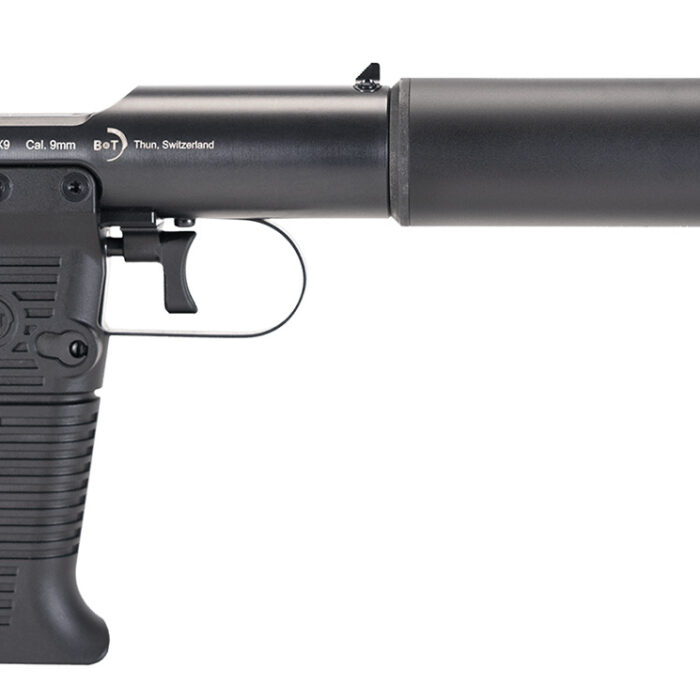 B&T Firearms 410111 Station Six  9mm Luger 9+1 3.50" Barrel/5.10" Suppressor, Black Hard Coat Anodized, Black Pre-Scored Grips
