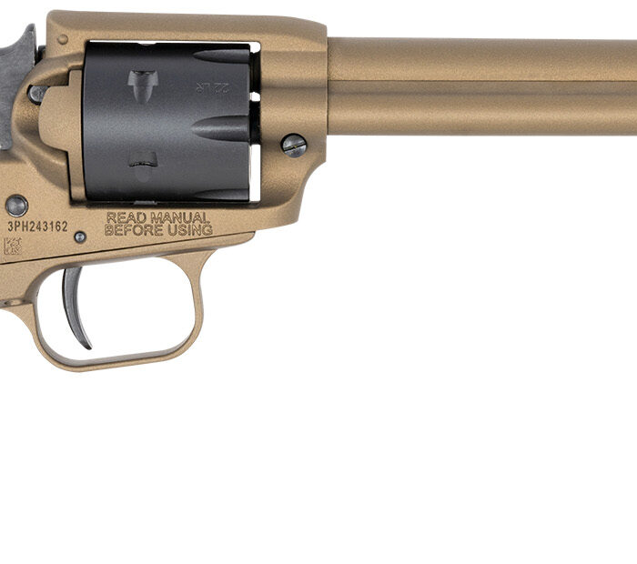 Heritage Mfg RR22A6 Rough Rider  22 LR 6 Shot, 6.50" Burnt Bronze Cerakote Steel Barrel, Black Satin Cylinder Burnt Bronze Cerakote Steel, Black Textured Polymer Grips