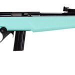 Rossi RB22 Compact 22 LR 10+1, 16" Matte Black Button Rifled Free Floating Steel Barrel, Matte Black Stainless Steel Receiver, Cyan Monte Carlo Stock, Right Hand 2 151218