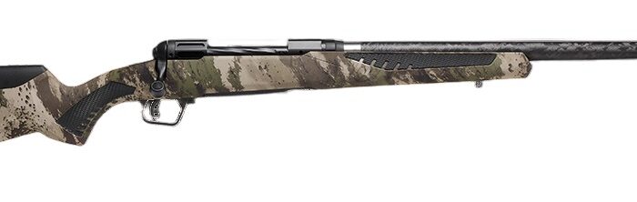 Savage Arms 58020 110 UltraLite 6.5 PRC 2+1 22" Threaded Carbon Fiber Wrapped Barrel, Black Melonite Rec, Woodland Camo AccuStock with AccuFit