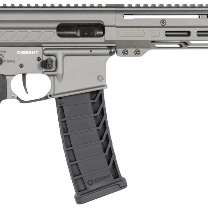 CMMG 94A6867TNG Dissent MK4 9mm Luger 33+1 6.50", Tungsten Gray Rec, Picatinny Brace Adapter, 5.50" M-LOK Handguard, Left Side Charging Handle, Zeroed Linear Comp, Zeroed Drop-In Single Stage Trigger