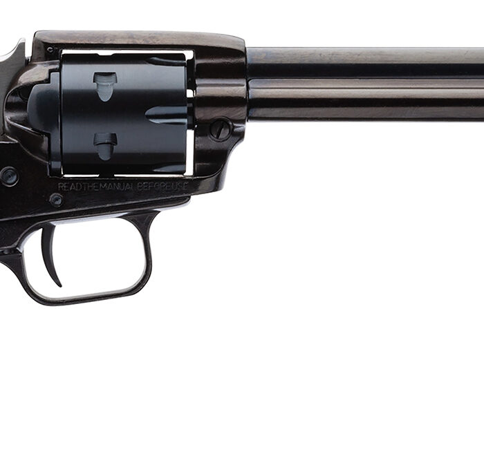 Heritage Mfg RR22B6GOLDUSA Rough Rider  22 LR 6 Shot, 6.50" Black Oxide Steel Barrel, Black Oxide Zinc Alloy Frame, Black Oxide Cylinder, Gold USA Flag Grip, Exposed Hammer