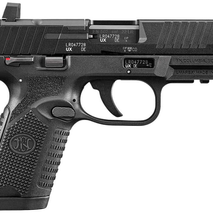 FN 66101013 502 MRD Full Size 22 LR 10+1 4" Black Target Crown Steel Barrel/Black PVD Optic Ready/Serrated Slide/Black Polymer Frame w/Accessory Rail/Black Textured Polymer Grips Ambidextrous