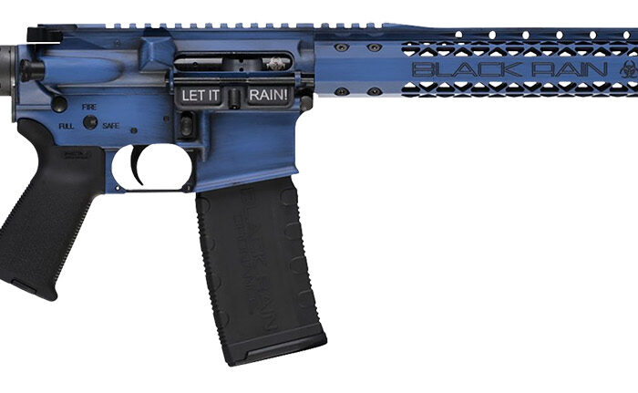 Black Rain Ordnance BROWTPBLB Spec 15+ We The People 5.56x45mm NATO 30+1 16", Blue Battleworn with Deep Engraving, 15" Slim M-LOK, Magpul Grip/Carbine Stock, Castle Flash Hider