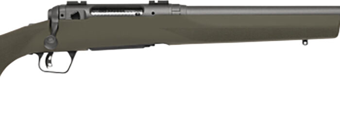 Savage Arms 58036 110 Trail Hunter 400 Legend 4+1 20" Threaded/Medium Heavy Profile, Tungsten Gray Cerakote Barrel/Rec, OD Green Hogue Overmold Stock, Adj. AccuTrigger, Weaver Base