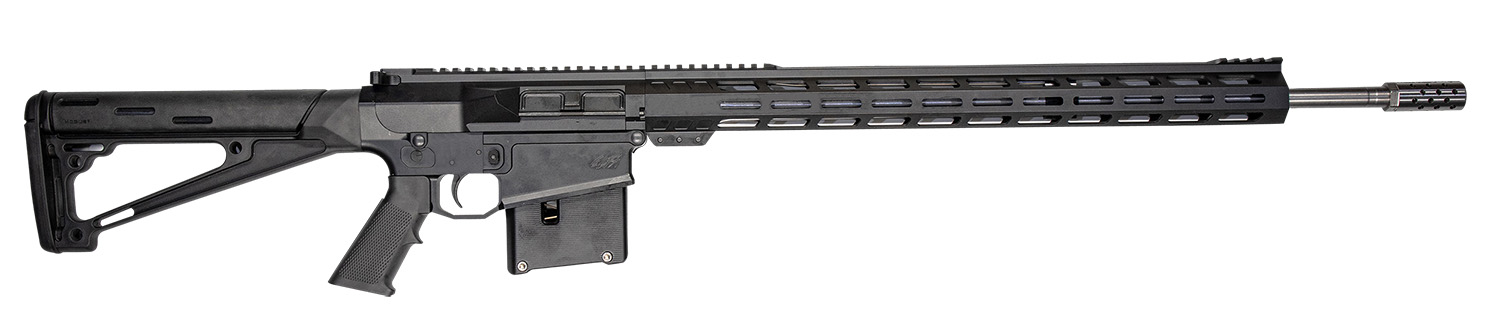 Great Lakes Firearms GL10LA270SSBLK AR-10  270 Win 5+1 24", Black, 20" M-Lok Handguard Fixed Hogue OverMolded Stock, A2 Grip, Muzzle Brake