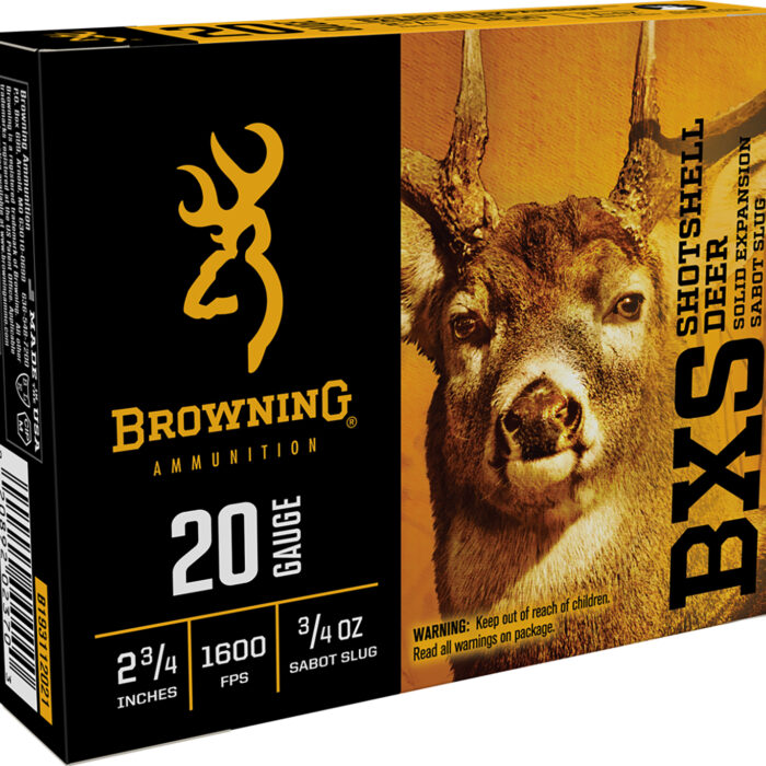 Browning Ammo B193112021 BXS  20Gauge 2.75" 3/4oz Sabot Slug Shot 5 Per Box/20 Case