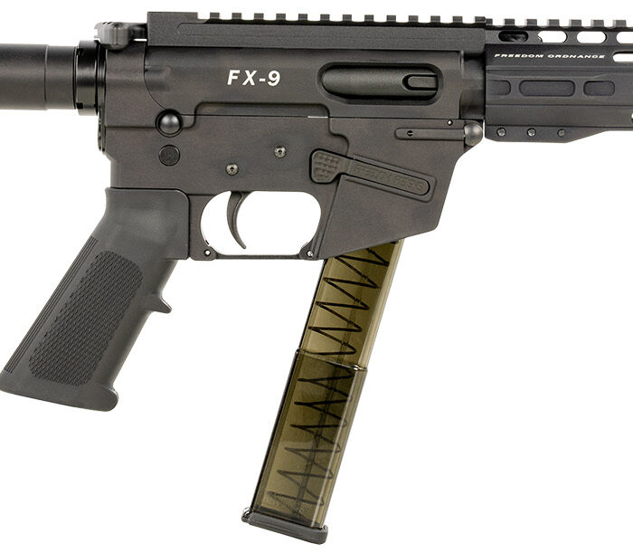 FREEDOM ORDNANCE FX9P8SBM FX-9  9mm Luger 31+1 8" Black Nitride Steel Barrel, M-LOK Handguards, Black Anodized Aluminum Picatinny Rail Receiver, Black SB Mini Brace, AR15 Grip