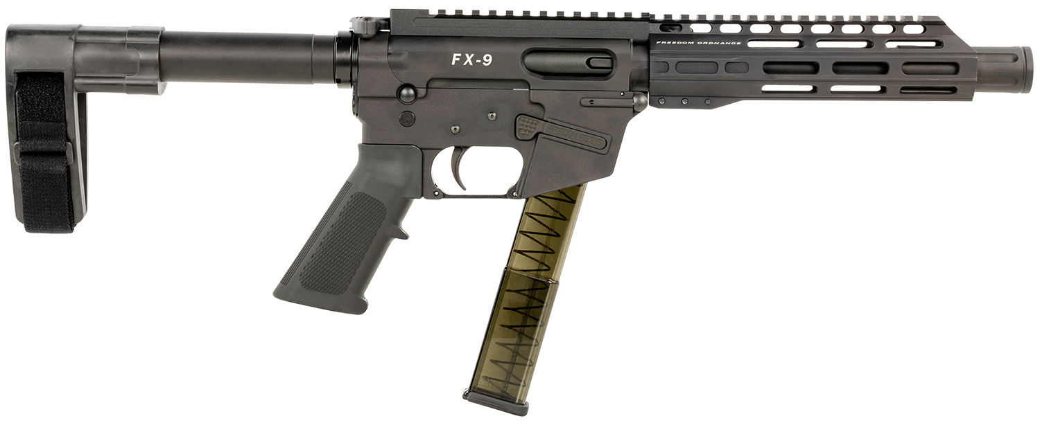 FREEDOM ORDNANCE FX9P8SBM FX-9 9mm Luger 31+1 8" Black Nitride Steel Barrel, M-LOK Handguards, Black Anodized Aluminum Picatinny Rail Receiver, Black SB Mini Brace, AR15 Grip 3 FREEDOM ORDNANCE FX9P8SBM FX-9 9mm Luger 31+1 8" Black Nitride Steel Barrel, M-LOK Handguards, Black Anodized Aluminum Picatinny Rail Receiver, Black SB Mini Brace, AR15 Grip