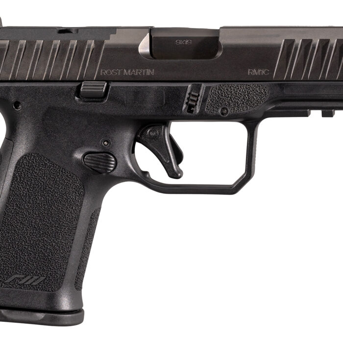 Rost Martin RM1CBLKOSP10CA RM1C *CA Compliant 9mm Luger 10+1 4" Black Compensated Match Grade Barrel, Black Tenifer Optic Ready/Serrated Steel Slide, Black Textured Grip