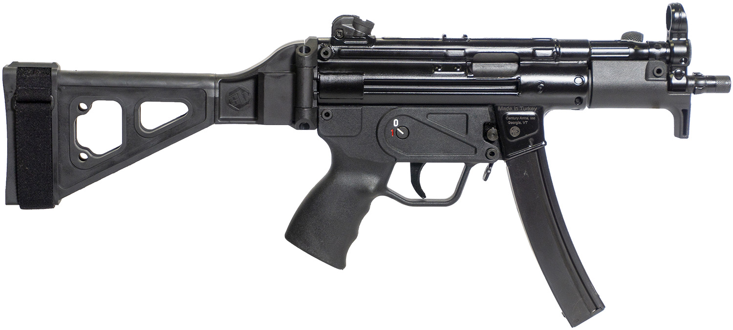 Century Arms HG6035SB-N AP5 P 9mm Luger 30+1 5.75" Threaded Barrel, Polymer Picatinny Rail Receiver, Black Synthetic SB Tactical Brace, Black Polymer Grip