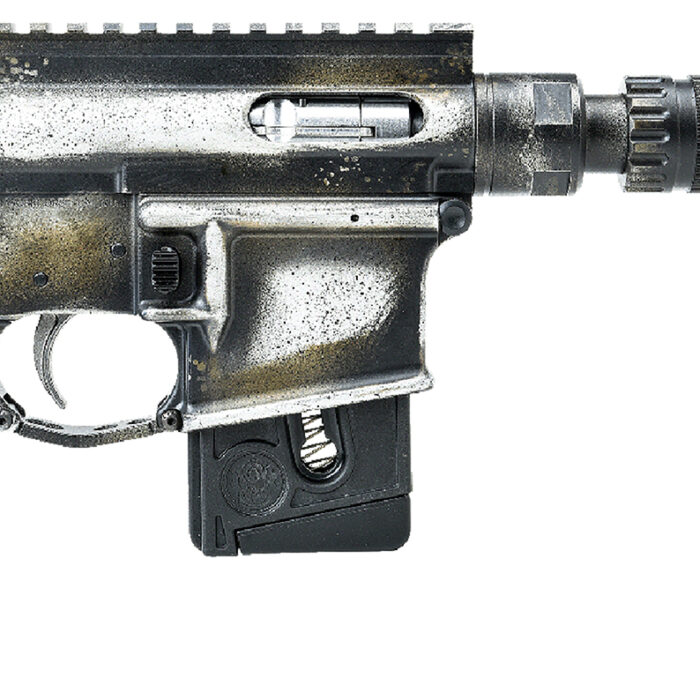 Battle Arms Development BAD-SOLO-BLASTER Solo Blaster  22 LR 10+1 5.38" Silver Optic Ready Slide, 3-Tone Battle Worn Frame, Wood Grip, Custom Muzzle Device