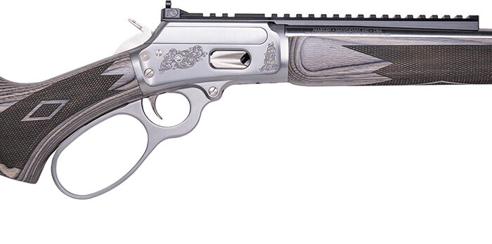 Cnc Firearms CNCMAR44 Marlin 1894 Wild Boar 44 Mag 8+1 16" Polished Threaded Barrel, Polished Engraved w/Wild Boar Stainless Steel Receiver w/Picatinny Rail Receiver, Gray Fixed Laminate Stock