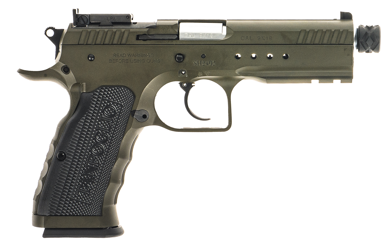 Tanfoglio Defiant Tactical Pro 9mm Luger 20+1 4.50" Stainless Threaded Barrel, Green Steel Optic Ready/Ported/Serrated Slide, Green Steel Frame w/Beavertail & Picatinny Rail, Black Polymer Grip 3 Tanfoglio Defiant Tactical Pro 9mm Luger 20+1 4.50" Stainless Threaded Barrel, Green Steel Optic Ready/Ported/Serrated Slide, Green Steel Frame w/Beavertail & Picatinny Rail, Black Polymer Grip