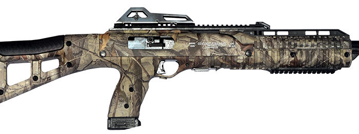 Hi-Point 4095TSWC 4095TS Carbine 40 S&W Caliber with 17.50" Barrel, 10+1 Capacity, Woodland Camo Metal Finish, Woodland Camo All Weather Skeletonized Stock & Polymer Grip Right Hand