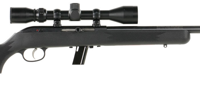 Savage Arms 45100 64 FVXP Full Size 22 LR 10+1 21" Matte Black Heavy Barrel, Matte Black Drilled & Tapped Carbon Steel Receiver, Matte Black Fixed Synthetic Stock, 3-9x40mm Duplex Scope, Right Hand