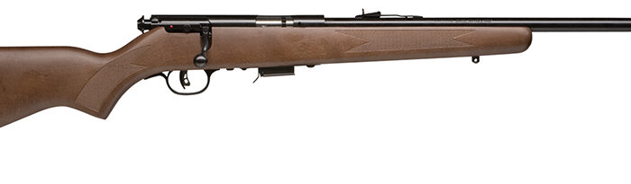 Savage Arms 90700 93 G Full Size 22 WMR 5+1 21" Matte Black Sporter Barrel, Matte Black Drilled & Tapped Carbon Steel Receiver, Satin Hardwood Fixed Stock, Right Hand