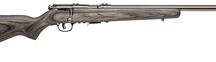 Savage Arms 96705 93R17 BVSS Full Size 17 HMR 5+1 21" Satin Heavy Button Rifled Barrel, Satin Drilled & Tapped Stainless Steel Receiver, Gray Fixed Laminate Stock, Right Hand