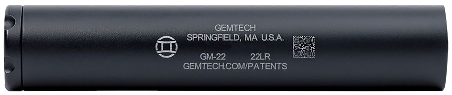 Gemtech 12127 GM-22 22 LR 5" 1" 1/2"x28 tpi Black Cerakote Aluminum