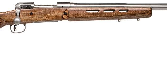 Savage Arms 18518 12 BTCSS Full Size 22-250 Rem 4+1 26" Matte Stainless Heavy Fluted Barrel, Matte Stainless Steel Receiver Drilled & Tapped, Satin Brown Thumbhole Laminate Stock, Right Hand