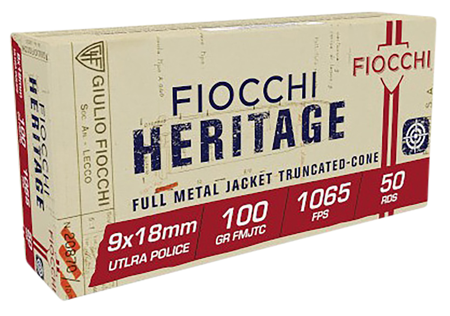 Fiocchi 9X18 Heritage 9x18mmUltra 100gr Full Metal Jacket Truncated Cone 50 Per Box/20 Case 3 Fiocchi 9X18 Heritage 9x18mmUltra 100gr Full Metal Jacket Truncated Cone 50 Per Box/20 Case