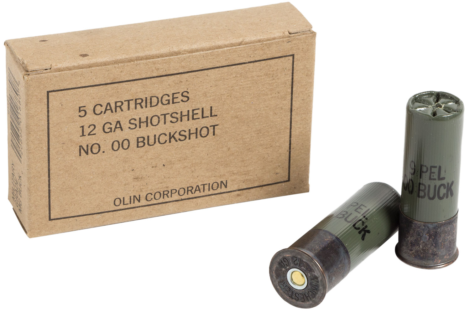 Winchester Ammo Q1544 Military Grade  12Gauge 2.75" 9Pellets 00Buck Shot 5 Per Bx/50 Case