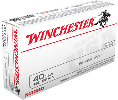 Winchester Ammo USA40SW USA 40S&W 165gr Full Metal Jacket Flat Nose 50 Per Box/10 Case 3 Winchester Ammo USA40SW USA 40S&W 165gr Full Metal Jacket Flat Nose 50 Per Box/10 Case