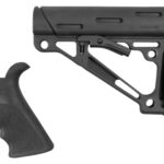 Hogue 15056 OverMolded Combo Kit Collapsible Black OverMolded Rubber Black Synthetic & Black Rubber Grip for AR15, M16 with Mil-Spec Tube (Tube Not Included) 1 7067