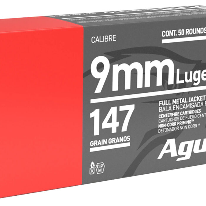 Aguila 1E097719 9mm Luger 147gr Full Metal Jacket Flat Point 50 Per Box/20 Case