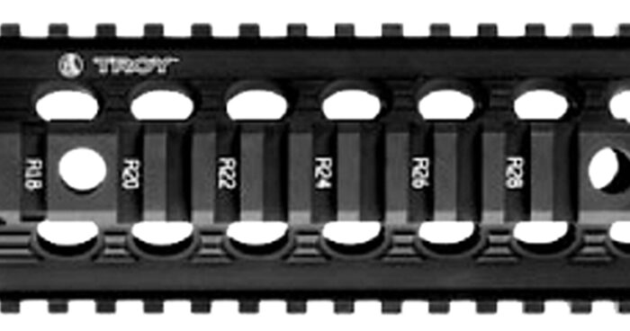 Troy Ind SRAIDIDD7BT00 Battle Rail Drop-In Enhanced 7" 6005A-T6 Aluminum Black Anodized for M16, M4