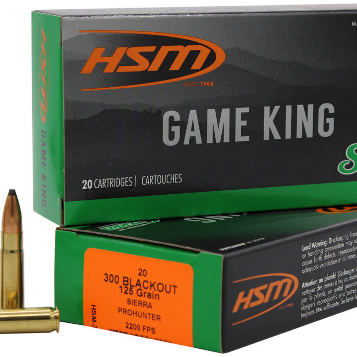 HSM 300BLK3N Game King  300 Blackout 125 gr Pro Hunter 20 Per Box/ 25 Case