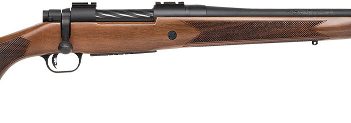 Mossberg 27876 Patriot  Full Size 25-06 Rem 5+1 22"Matte Blued Fluted Barrel, Drilled & Tapped Matte Blued Stainless Steel Receiver, Walnut Fixed Stock, Right Hand