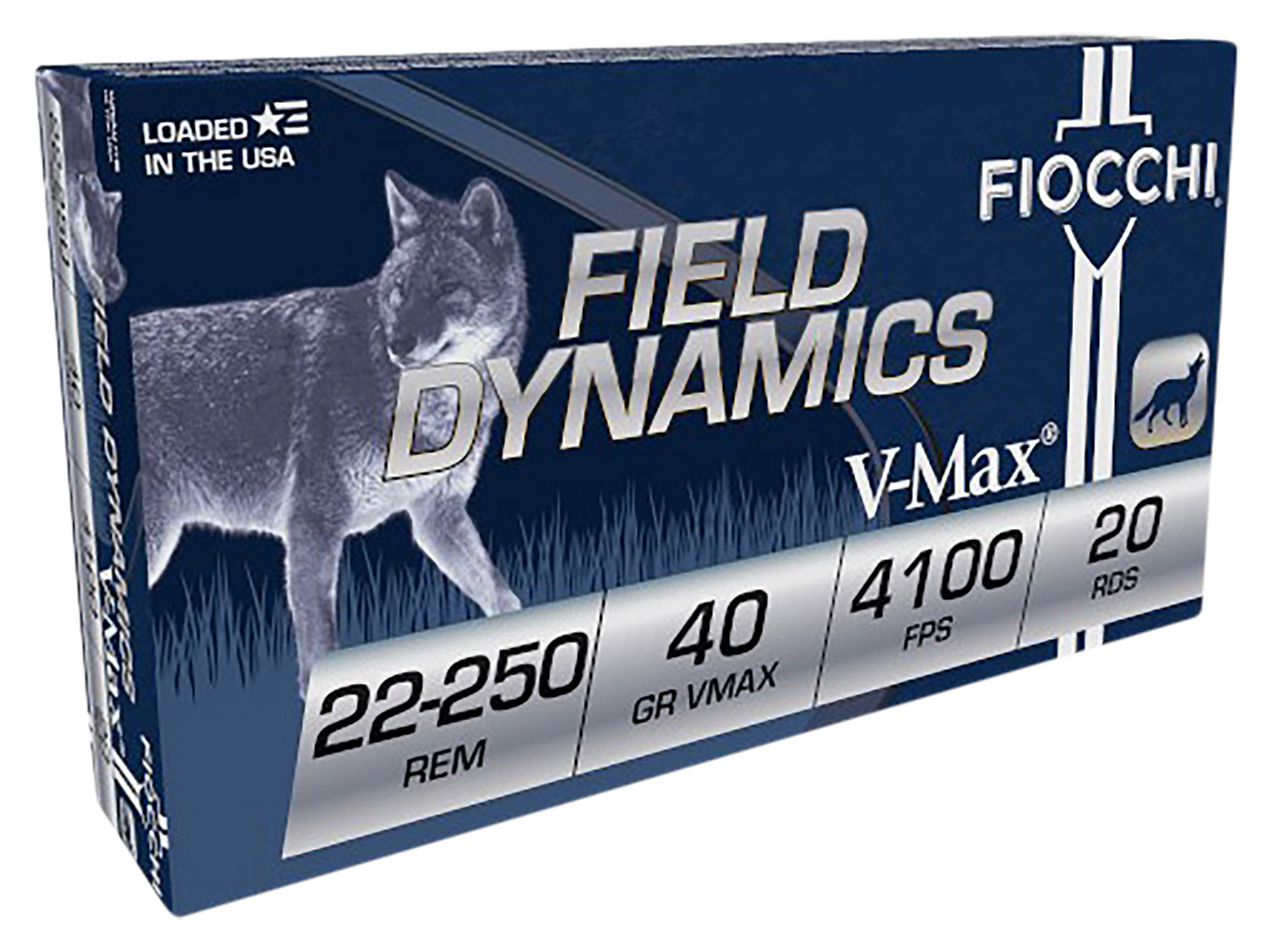 Fiocchi 22250HVB Field Dynamics 22-250Rem 40gr Hornady V Max 20 Per Box/10 Case 2 Fiocchi 22250HVB Field Dynamics 22-250Rem 40gr Hornady V Max 20 Per Box/10 Case