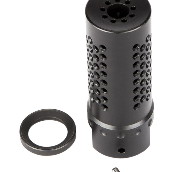Spikes Tactical SBV1017 Dynacomp Extreme Muzzle Brake Black Nitride 416R Stainless Steel with 1/2"-28 tpi Threads & 2.25" OAL for 5.56x45mm NATO