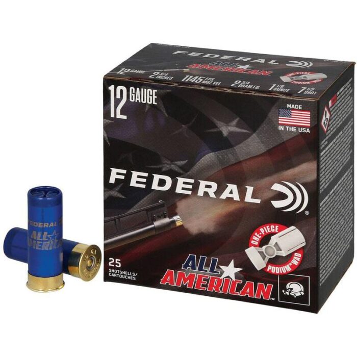 Federal All American Shotshells 12ga 2-3/4" 1-1/8oz 1145 fps #7.5 25/ct