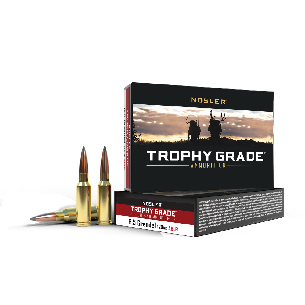 Nosler Accubond Long Range Trophy Grade Rifle Ammunition 6.5mm Grendel 129 gr PT 2350 fps 20/ct