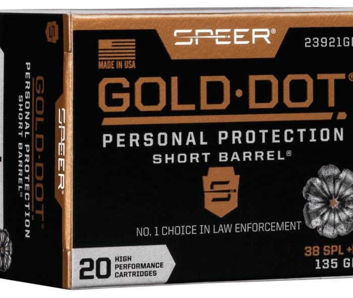 Speer Gold Dot Short Barrel Handgun Ammunition .38 Spl (+P) 135 gr HP 860 fps 20/ct