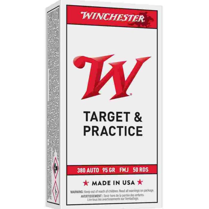 Winchester USA Handgun Ammunition .380 ACP 95 gr FN 50/ct
