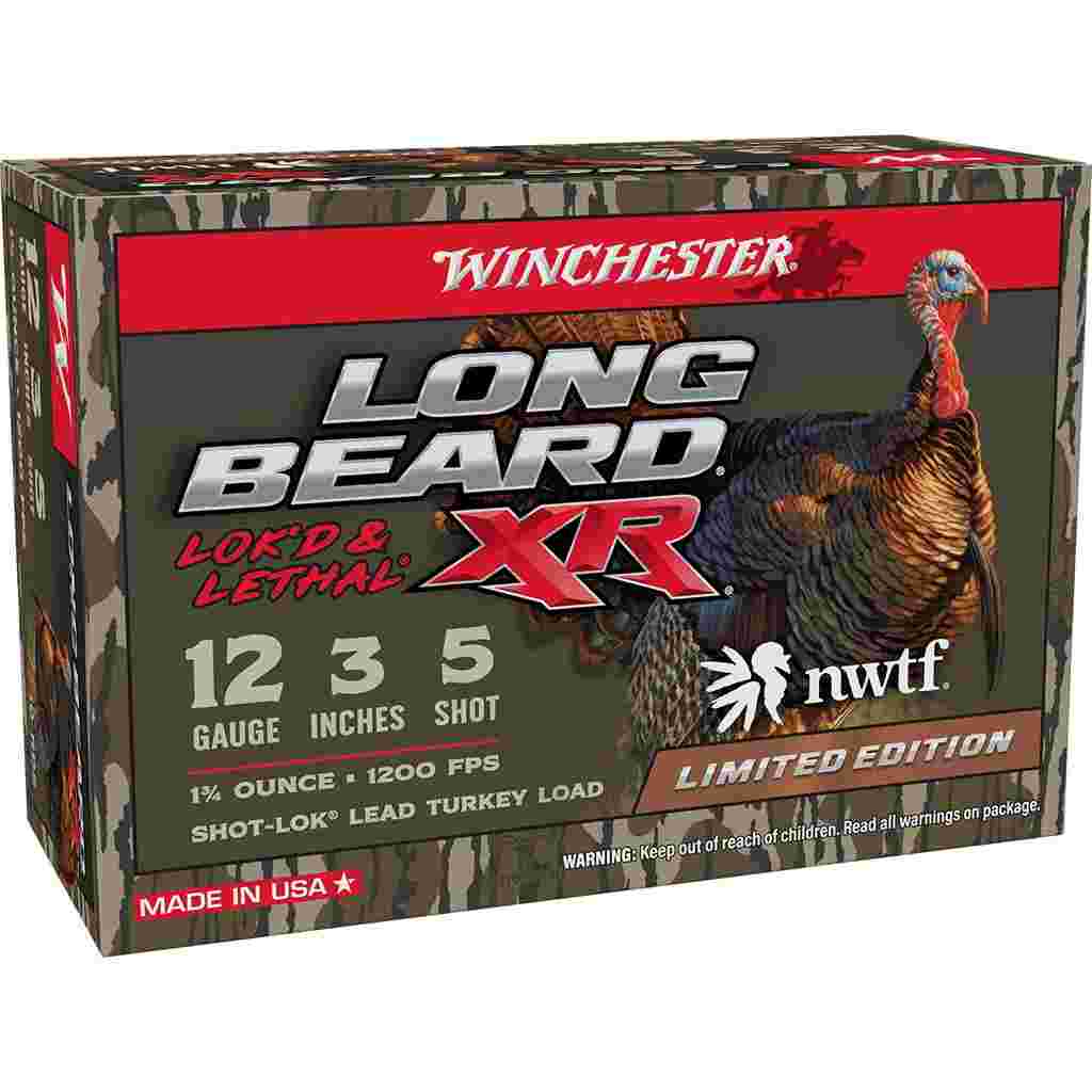 Winchester NWTF 50th Anniversary Long Beard Shotshells 12 ga 3" 1-3/4oz 1200 fps #5 10/ct 3 Winchester NWTF 50th Anniversary Long Beard Shotshells 12 ga 3" 1-3/4oz 1200 fps #5 10/ct