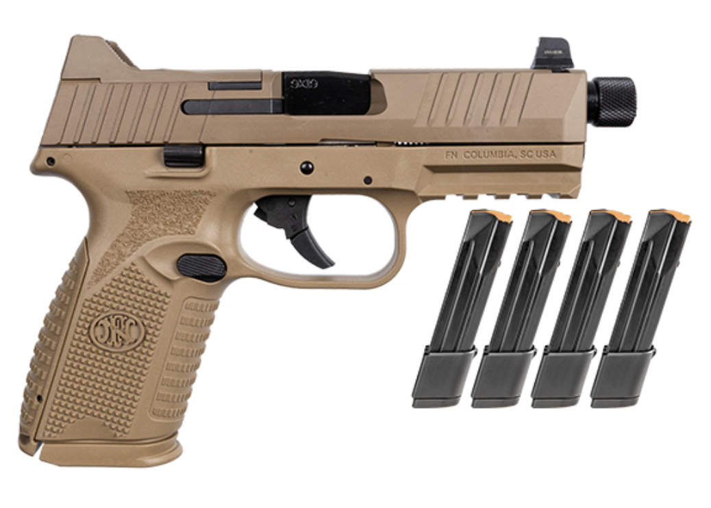 FN 509 M TACTICAL BUNDLE FDE 9MM 4.5" 1-15RD 4-24RD MAGS 3 FN 509 M TACTICAL BUNDLE FDE 9MM 4.5" 1-15RD 4-24RD MAGS