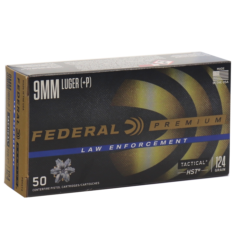 FEDERAL PREM 9MM+P 124GR HST 50RD BX 1000RD CASE 3 FEDERAL PREM 9MM+P 124GR HST 50RD BX 1000RD CASE