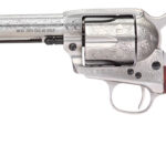Taylors & Company 550929 1873 Cattleman 357 Mag Caliber with 5.50" Barrel, 6rd Capacity Cylinder, Overall White Floral Engraved Finish Steel & Walnut Grip 2 101947