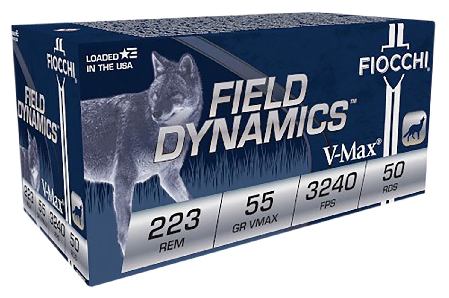 Fiocchi 223HVC50 Field Dynamics  223Rem 55gr Hornady V Max 50 Per Box/20 Case