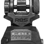 FAB Defense FXRBS Rear Back-Up Sight for AR-15/ M16/ M4 Dual Aperture Low Folded Profile Spring-Locked Deployment Black Polymer & Metal 2 107066